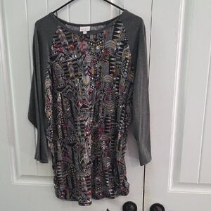 LuLaRoe Multicolor Geometric Long Sleeve Top